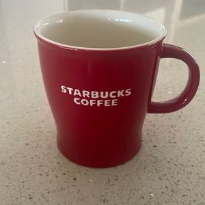 Starbucks 2008 Red with White Embossed Logo 14 oz. Ceramic Coffee Mug